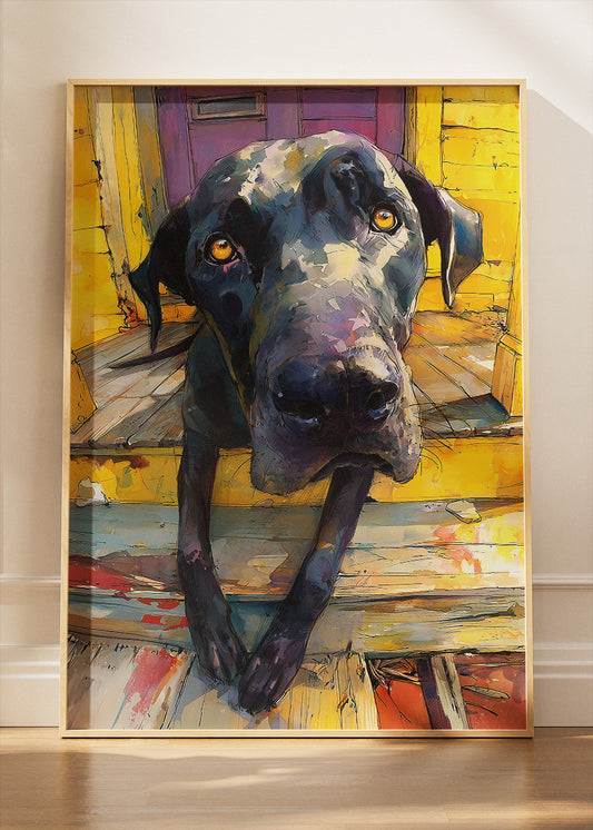 Expressive Black Labrador Canvas Print & Poster – Modern Dog Wall Art – AI PRINT LAB