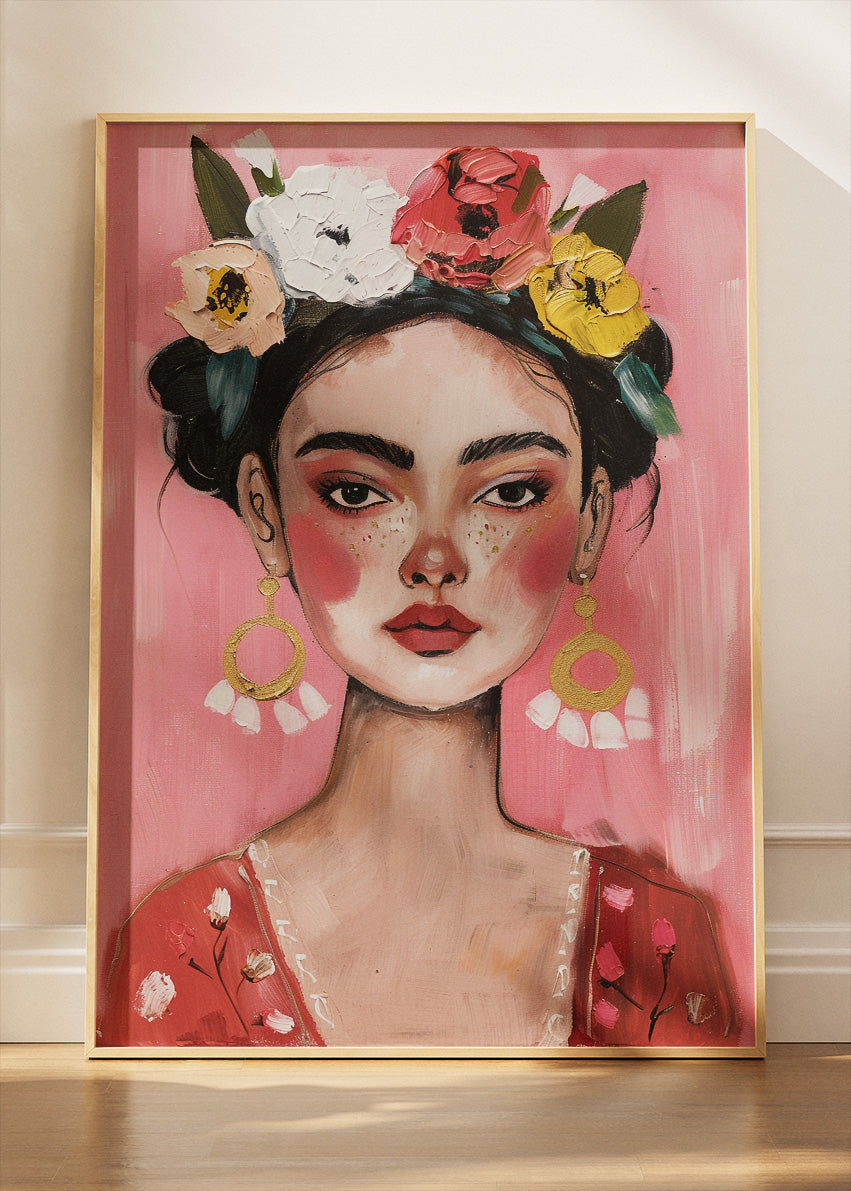 Blush Floral Portrait Canvas & Poster Print – AI PRINT LAB