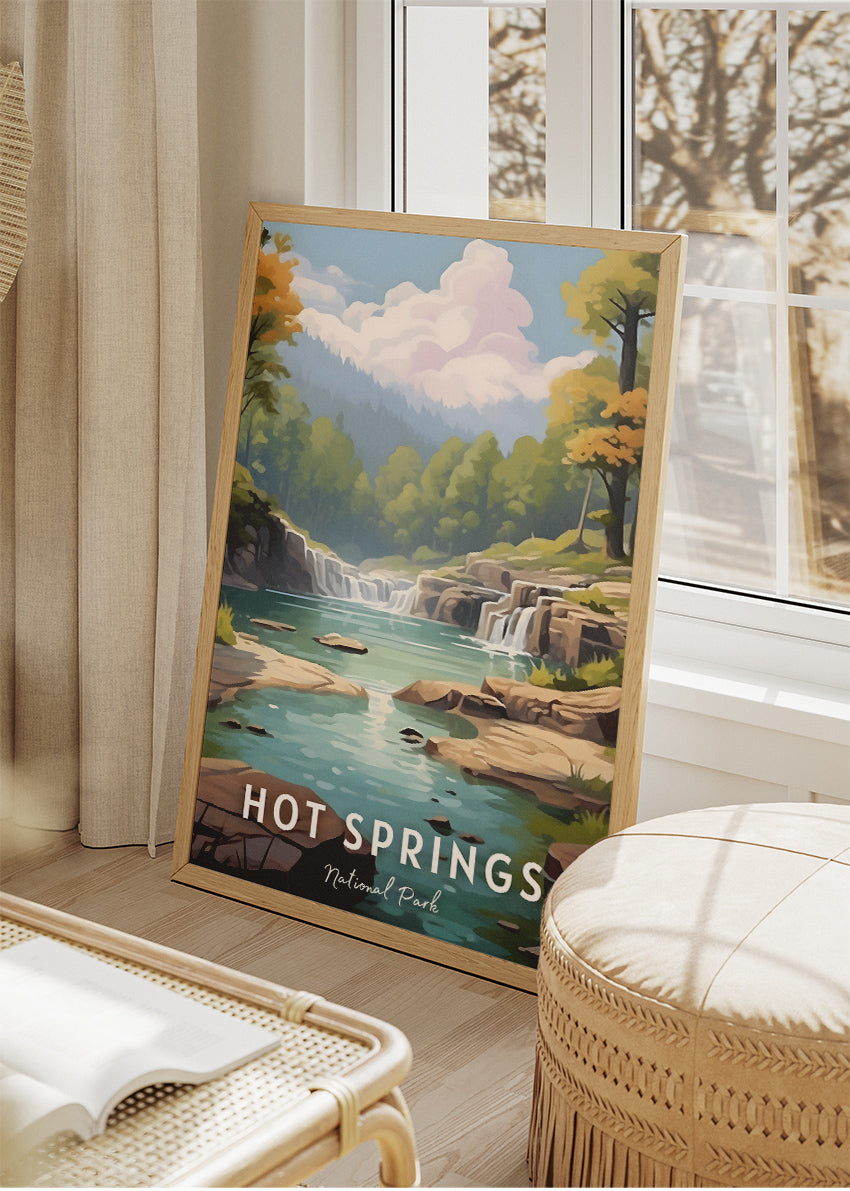Hot Springs National Park Poster & Canvas Print – Scenic Waterfalls Arkansas Nature Wall Art