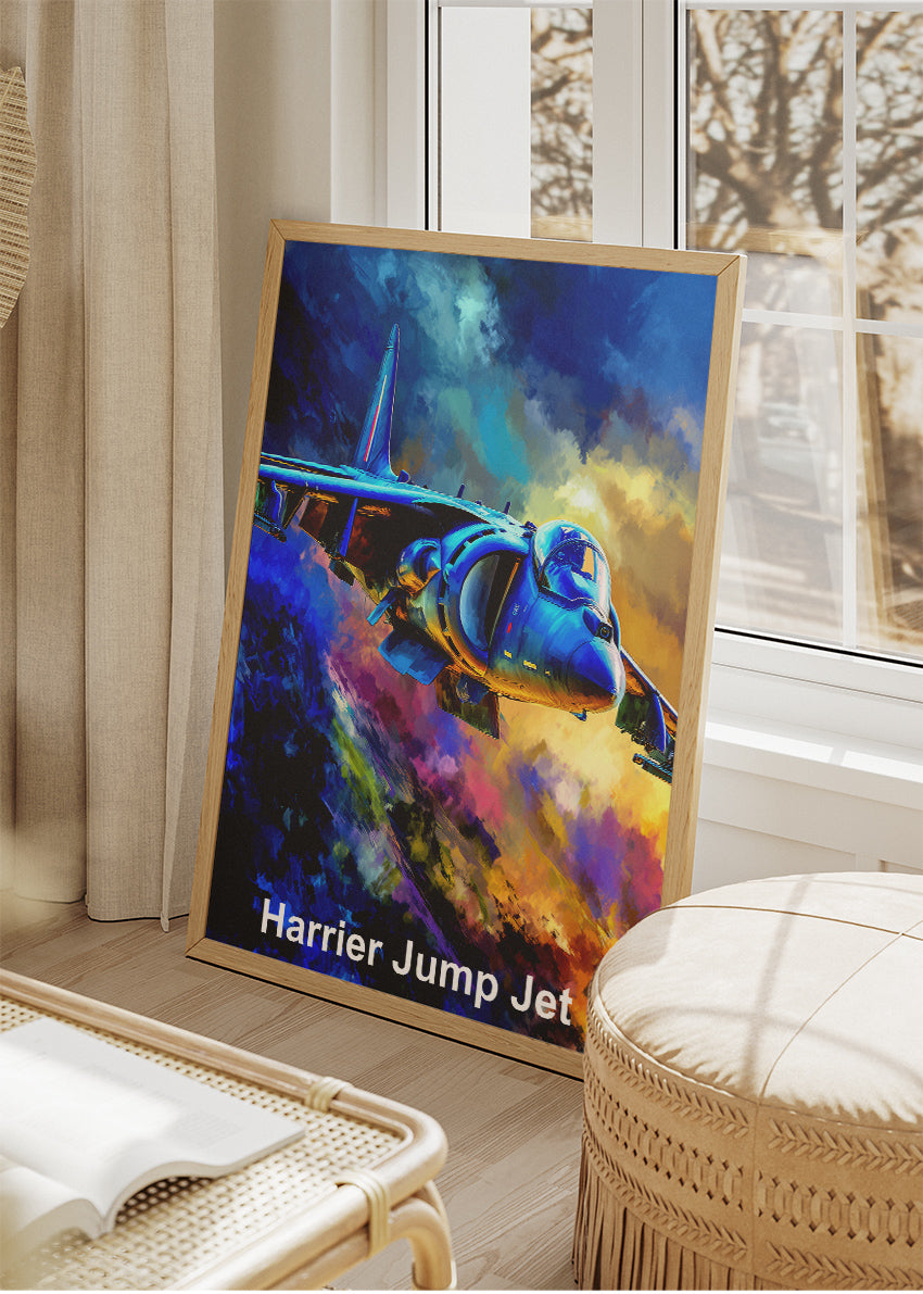 Harrier Jump Jet Poster & Canvas Print – Vibrant Aviation Wall Art
