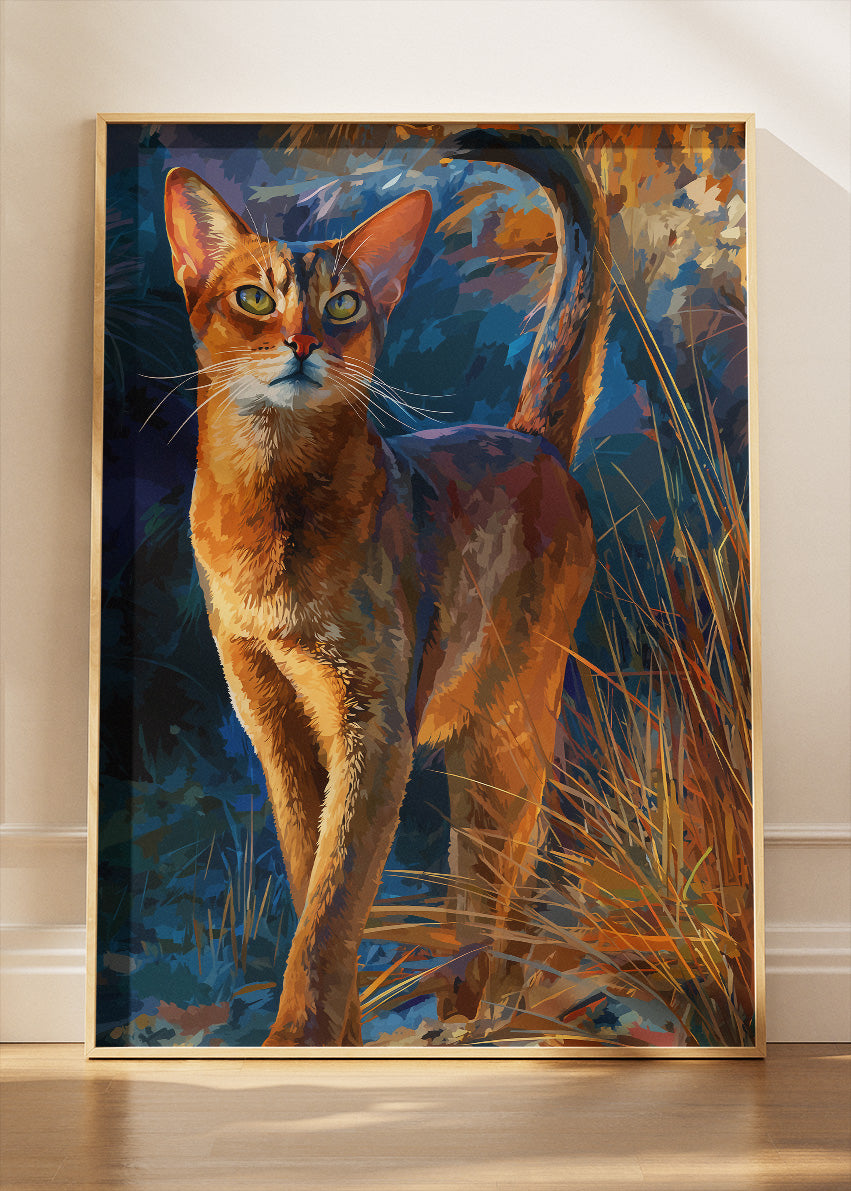 Elegant Abyssinian Cat Canvas Print & Poster – Artistic Cat Portrait Wall Art – AI PRINT LAB