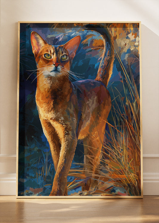 Elegant Abyssinian Cat Canvas Print & Poster – Artistic Cat Portrait Wall Art – AI PRINT LAB