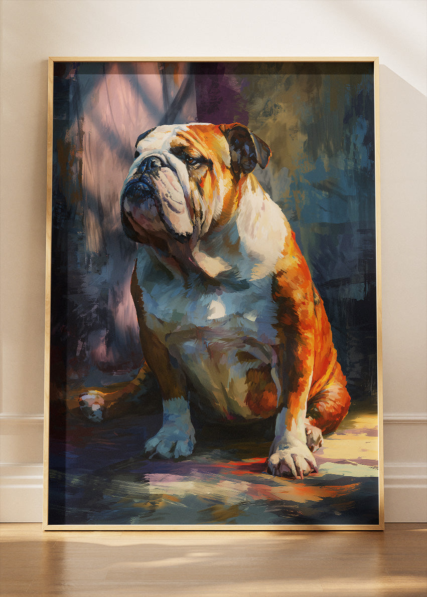 English Bulldog Portrait Canvas Print & Poster – Artistic Bulldog Wall Art – AI PRINT LAB