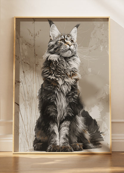 Majestic Maine Coon Cat Canvas Print & Poster – Elegant Feline Wall Art – AI PRINT LAB