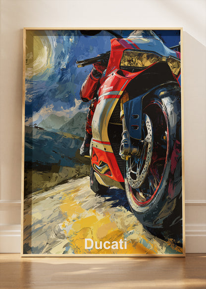 Ducati Sunlit Power Performance Art Poster & Canvas