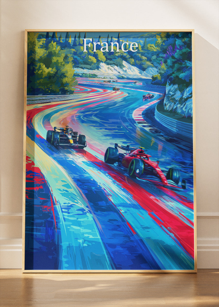 France Formula 1 Racing Track Abstract Canvas Print & Poster – AI PRINT LAB