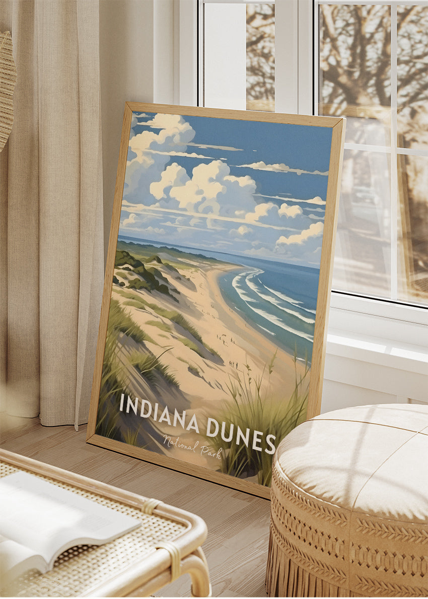 Indiana Dunes National Park Poster & Canvas Print – Lake Michigan Beach Dunes Landscape Wall Art
