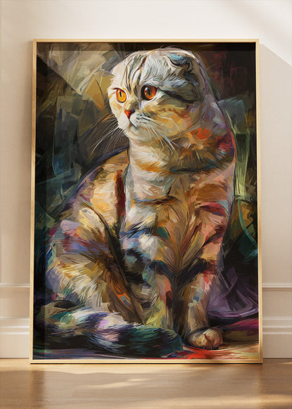 Abstract Colorful Cat Canvas Print & Poster – Modern Artistic Feline Wall Art – AI PRINT LAB