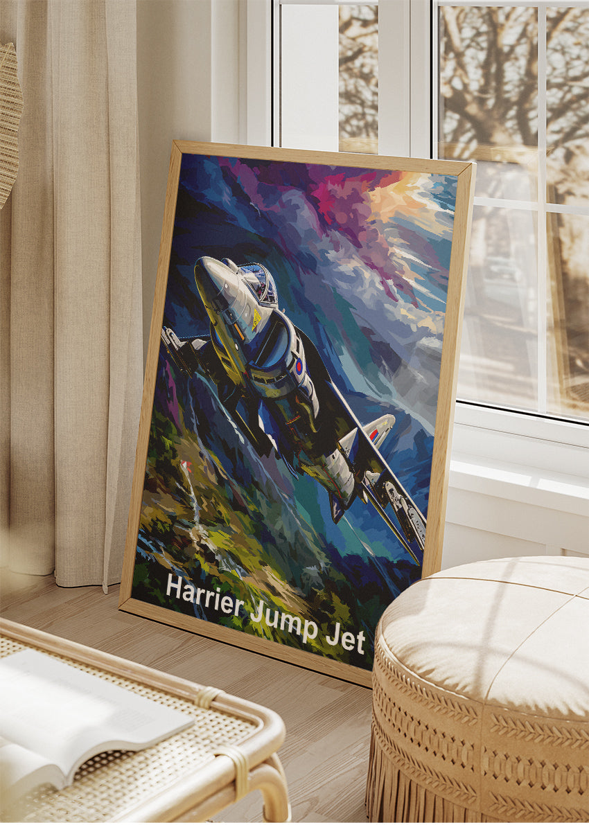 Harrier Jump Jet Poster & Canvas Print – Vibrant Aviation Wall Art