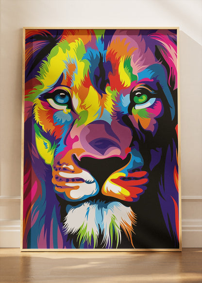 Colorful Lion Pop Art Canvas Print & Poster – Vibrant Wildlife Wall Art – AI PRINT LAB