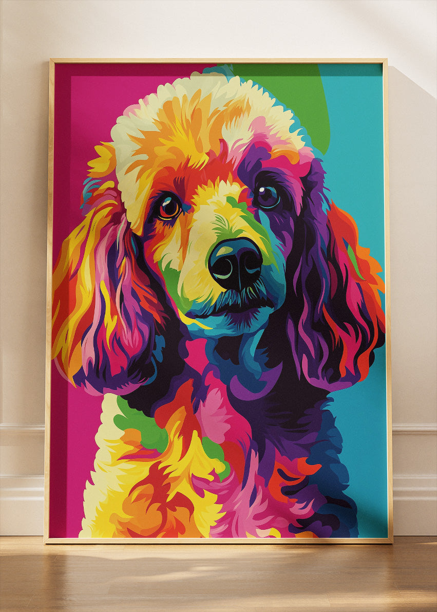 Colorful Poodle Pop Art Canvas Print & Poster – Vibrant Dog Wall Art – AI PRINT LAB
