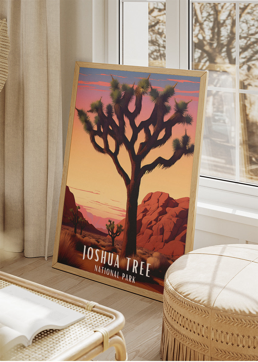 Joshua Tree National Park Poster & Canvas Print – Desert Sunset Landscape Wall Art