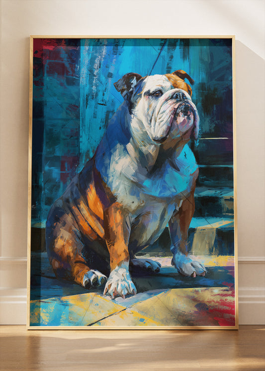 Bulldog Canvas Print & Poster – Modern Artistic Dog Wall Art – AI PRINT LAB