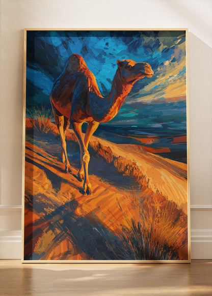 Desert Camel Canvas Print & Poster – Artistic Landscape Animal Wall Art – AI PRINT LAB