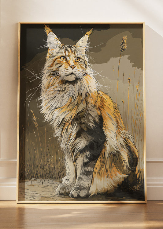 Elegant Cat Canvas Print & Poster – Minimal Animal Wall Art – AI PRINT LAB