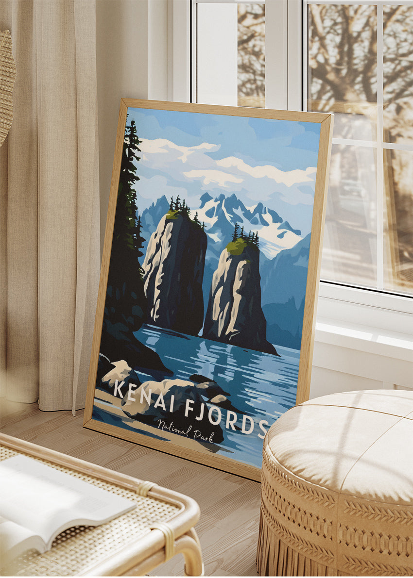 Kenai Fjords National Park Poster & Canvas Print – Alaska Coastal Fjord Landscape Wall Art