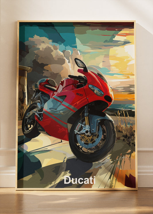 Ducati Superbike Scenic Motion Wall Art Poster & Canvas
