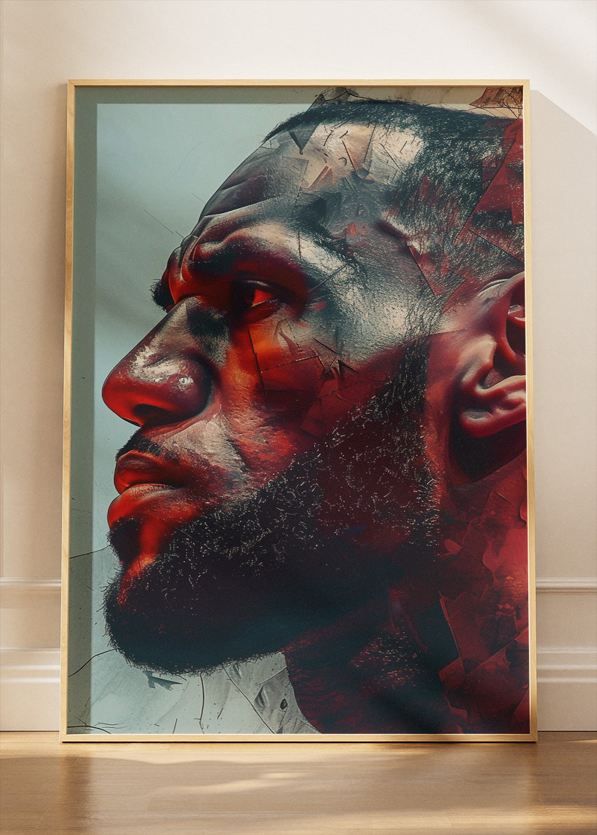 LeBron James Profile Art Print & Canvas – Powerful NBA Portrait Wall Art