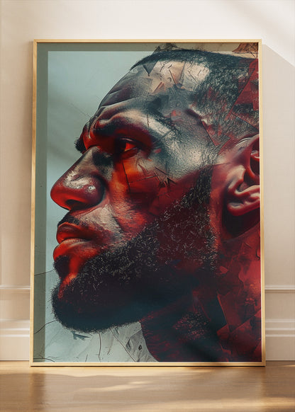 LeBron James Profile Art Print & Canvas – Powerful NBA Portrait Wall Art