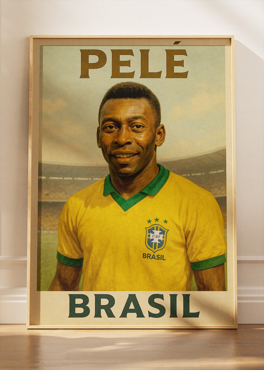 Pele Brazil Football Wall Art | Legendary World Cup Icon Poster & Canvas