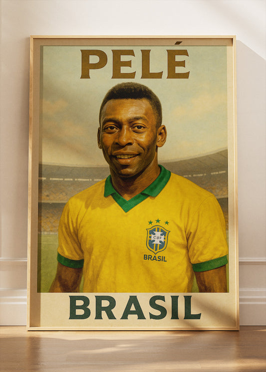 Pele Brazil Football Wall Art | Legendary World Cup Icon Poster & Canvas