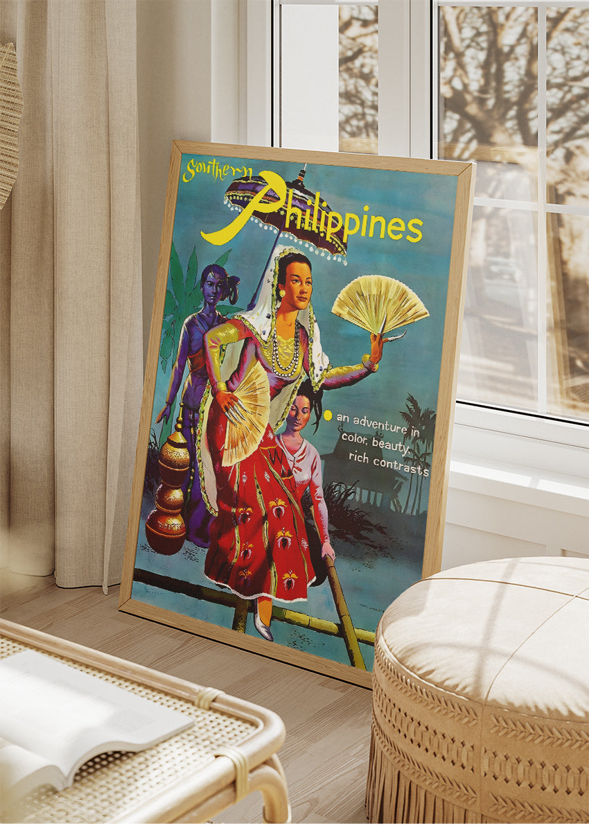 Southern Philippines Vintage Poster & Canvas Print – Retro Cultural Travel Art