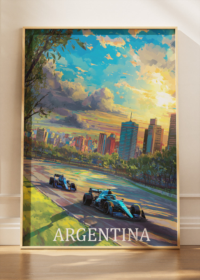 Argentina Formula Racing Landscape Poster & Canvas Print | Scenic Motorsport Wall Art