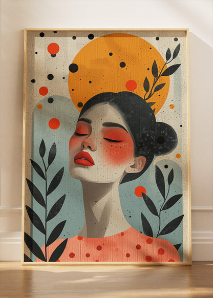 Modern Botanical Portrait Woman Canvas & Poster Print – AI PRINT LAB