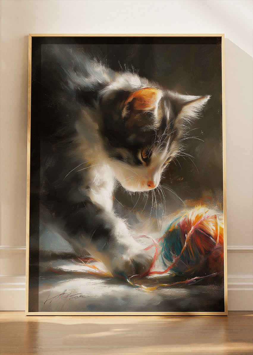Playful Kitten Canvas Print & Poster – Artistic Cat Wall Art – Cozy Home Decor – AI PRINT LAB