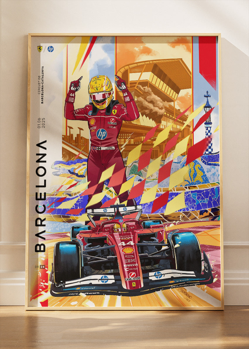 Barcelona Formula One Victory Poster & Canvas | Spanish Grand Prix Motorsport Wall Art