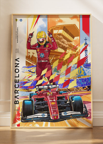 Barcelona Formula One Victory Poster & Canvas | Spanish Grand Prix Motorsport Wall Art