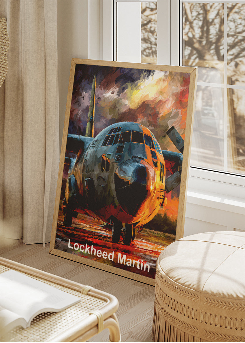 Lockheed Martin Aircraft Poster & Canvas Print – Dramatic Military Plane Illustration Wall Art