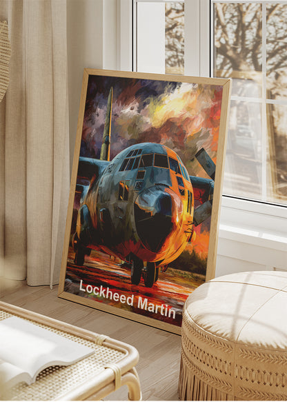 Lockheed Martin Aircraft Poster & Canvas Print – Dramatic Military Plane Illustration Wall Art