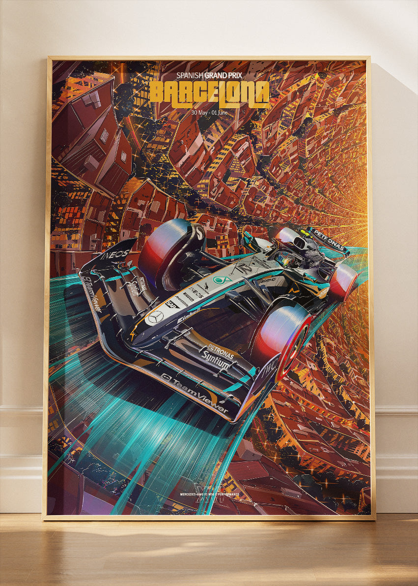 Barcelona Grand Prix Formula 1 Poster Canvas Print – F1 Racing Wall Art – AI PRINT LAB