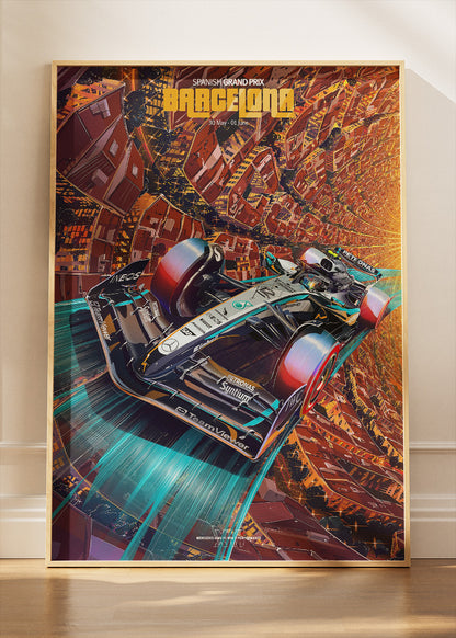 Barcelona Grand Prix Formula 1 Poster Canvas Print – F1 Racing Wall Art – AI PRINT LAB