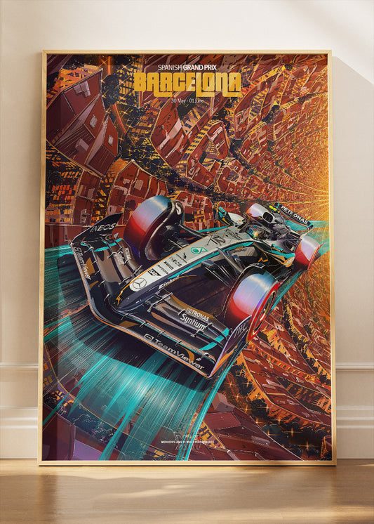 Barcelona Grand Prix Formula 1 Poster Canvas Print – F1 Racing Wall Art – AI PRINT LAB