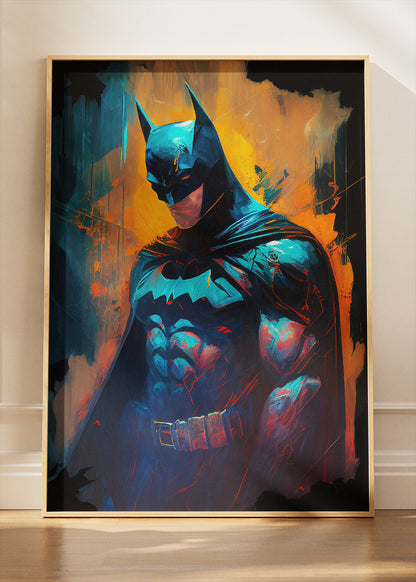 Batman – Electric Shadow Portrait Canvas & Poster Print – AI PRINT LAB