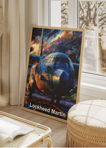 Lockheed Martin Aircraft Poster & Canvas Print – Military Plane Illustration Wall Art
