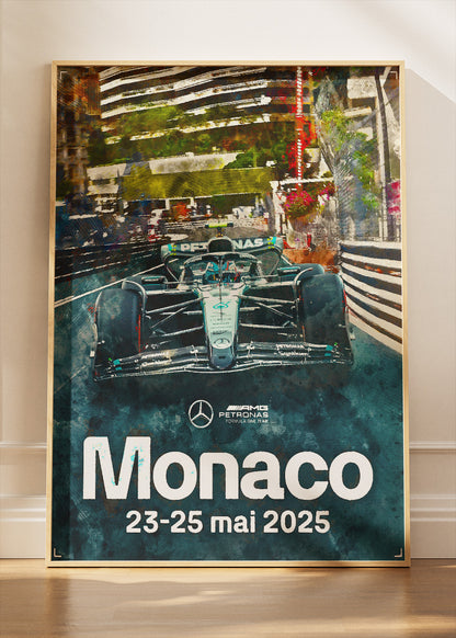 Monaco Grand Prix Formula 1 Poster Canvas Print – F1 Street Circuit Wall Art – AI PRINT LAB