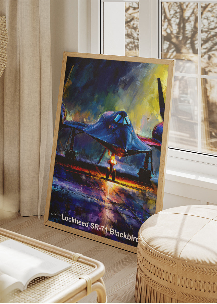 Lockheed SR-71 Blackbird Poster & Canvas Print – Illustrated Military Aircraft Wall Art