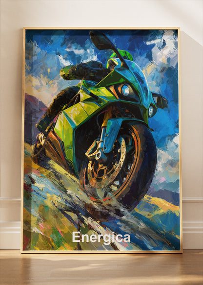 Energica Electric Superbike Dynamic Motion Wall Art Poster & Canvas