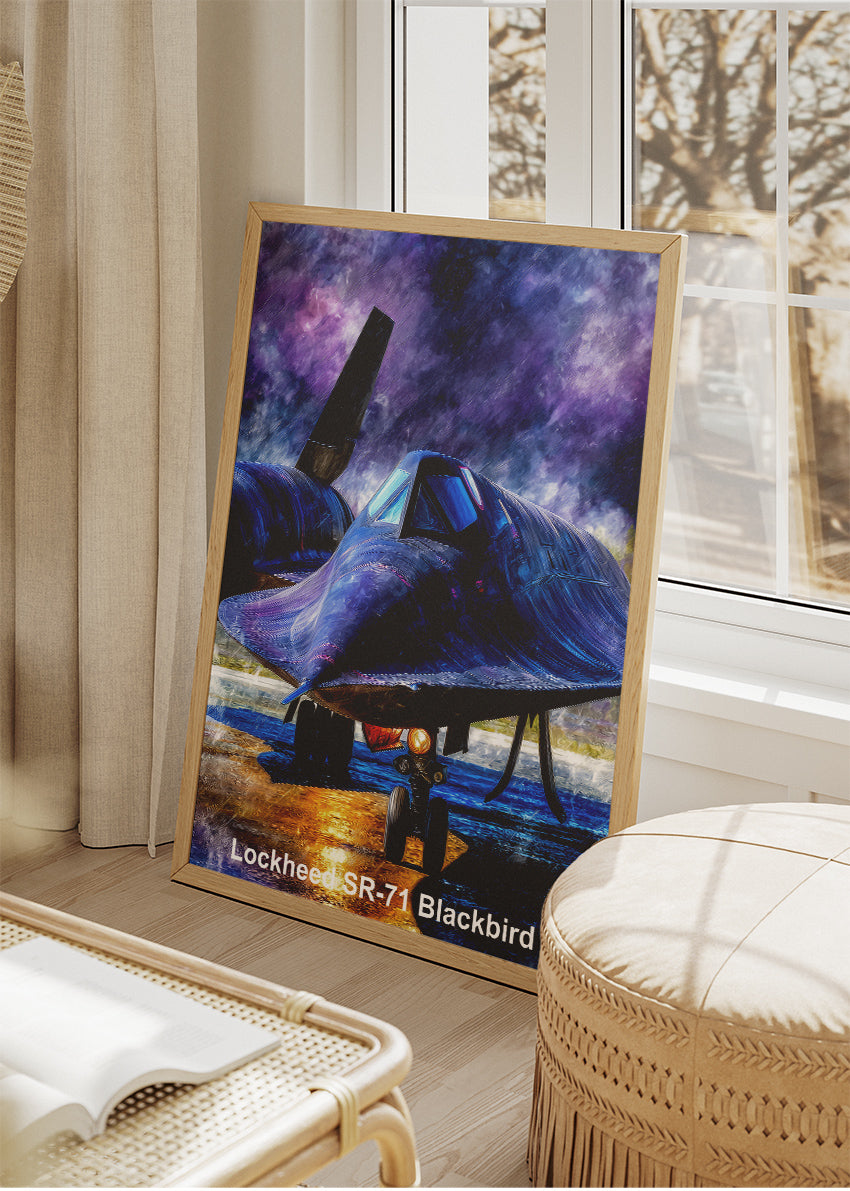 Lockheed SR-71 Blackbird Poster & Canvas Print – Illustrated Military Aircraft Wall Art