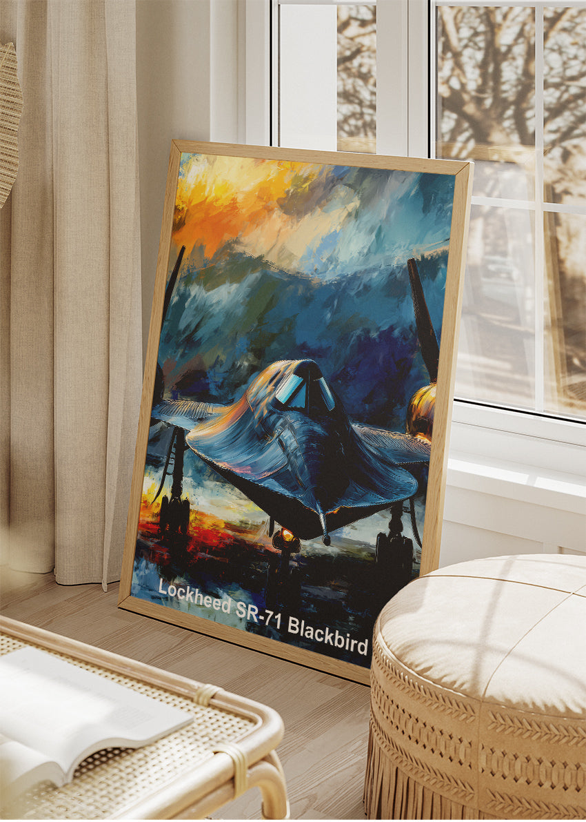 Lockheed SR-71 Blackbird Poster & Canvas Print – Illustrated Military Aircraft Wall Art