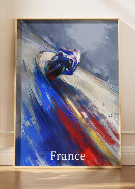 France Racing Motion Wall Art Poster & Canvas