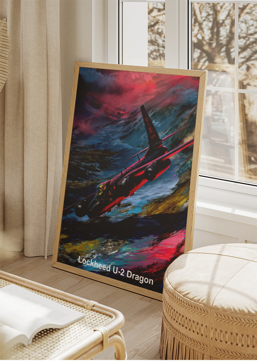 Lockheed U-2 Dragon Lady Poster & Canvas Print – Illustrated Military Aircraft Wall Art