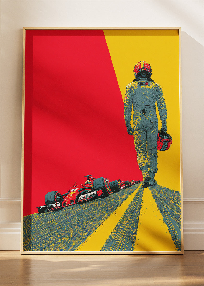 Formula 1 Driver Journey Poster Canvas Print – Motorsport Minimal Racing Wall Art – AI PRINT LAB