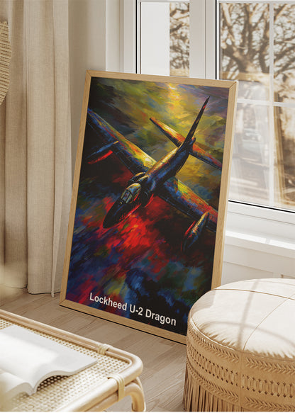 Lockheed U-2 Dragon Lady Poster & Canvas Print – Illustrated Military Aircraft Wall Art