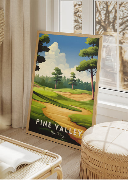 Pine Valley New Jersey Poster & Canvas Print – Illustrated Golf Course Wall Art