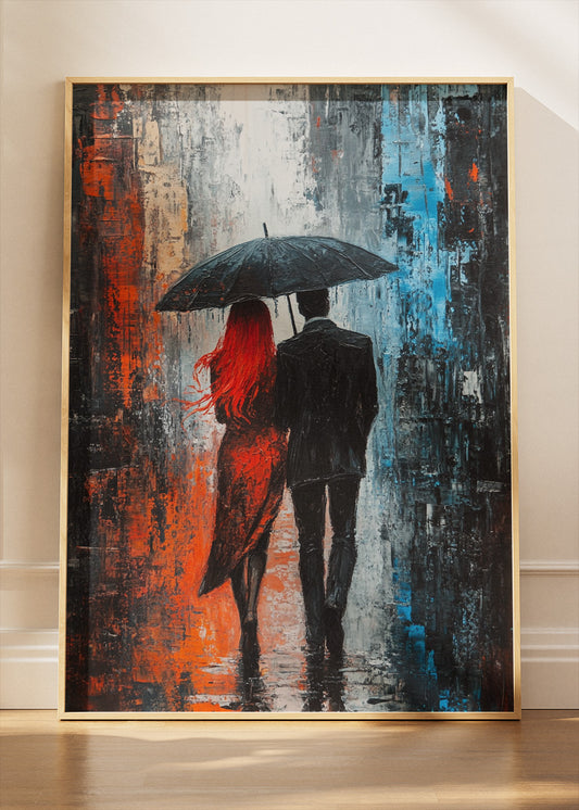 Midnight Umbrella Romance Canvas & Poster Print – AI PRINT LAB