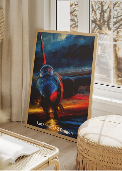 Lockheed U-2 Dragon Lady Poster & Canvas Print – Illustrated Military Aircraft Wall Art